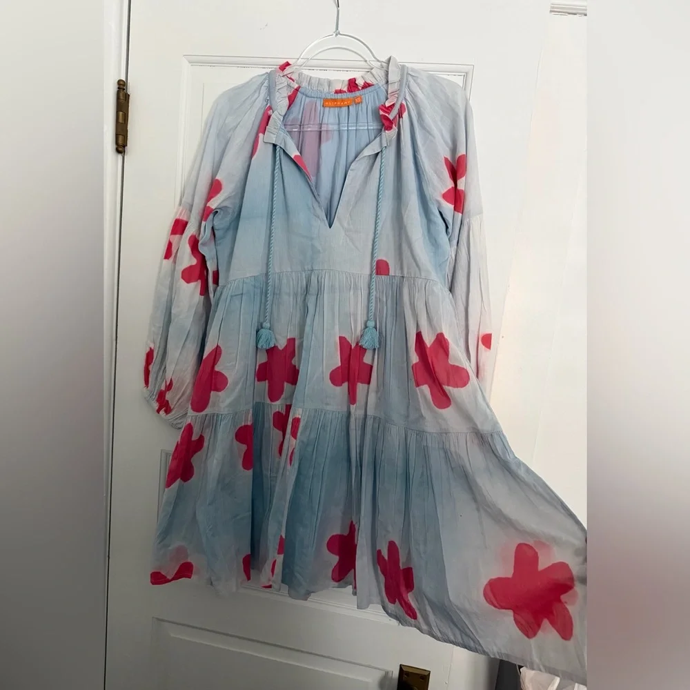 Oliphant Balloon Sleeve Short Dress • Mela Blue • Women’s Size XS LIKE NEW - Picture 5 of 6